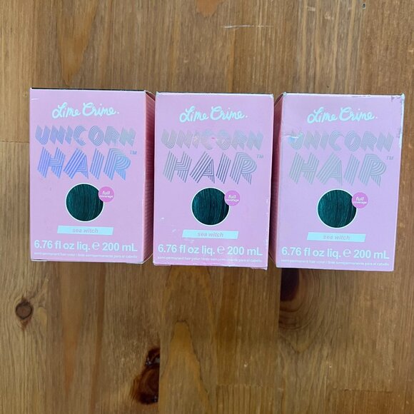 Lime Crime Other - Lot of 3Lime Crime Unicorn Hair Full Coverage Sea Witch Semi Permanent Color Dye